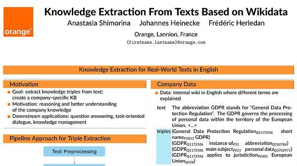Knowledge Extraction From Texts Based on Wikidata