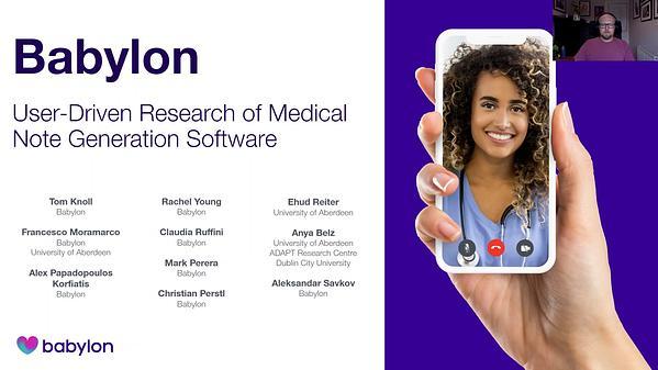 User-Driven Research of Medical Note Generation Software