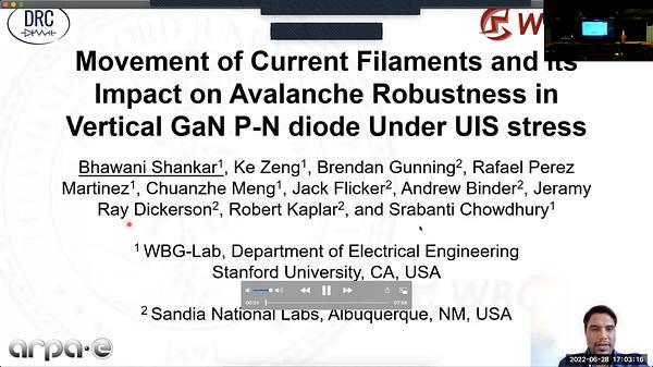Movement of Current Filaments and its Impact on Avalanche Robustness in Vertical GaN P-N diode Under UIS stress