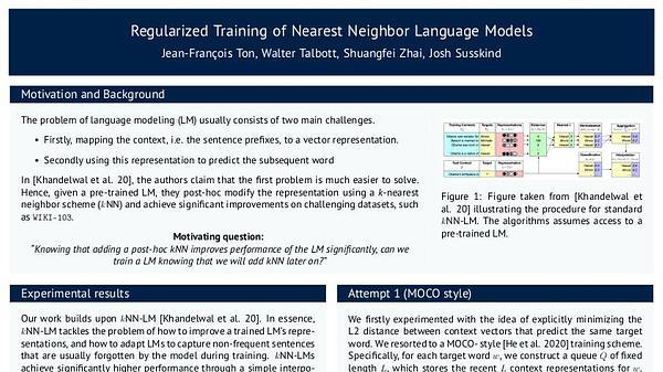 Regularized Training of Nearest Neighbor Language Models