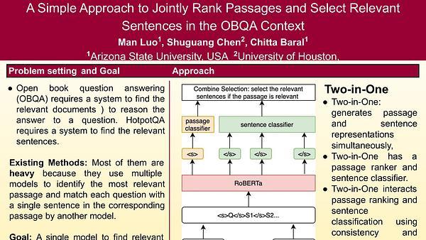 A Simple Approach to Jointly Rank Passages and Select Relevant Sentences in the OBQA Context