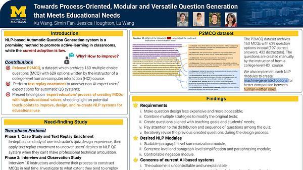 Towards Process-Oriented, Modular, and Versatile Question Generation that Meets Educational Needs