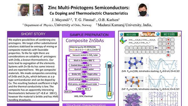 Zinc Multi-Pnictogens Semiconductors—Cu Doping and Thermoelectric Characteristics