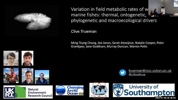 Variation in field metabolic rates of wild marine fishes: thermal, ontogenetic, phylogenetic and macroecological drivers.