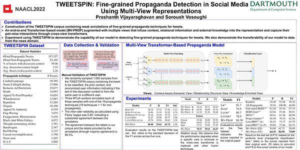 TWEETSPIN: Fine-grained Propaganda Detection in Social Media Using Multi-View Representations