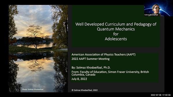 Well Developed Curriculum and Pedagogy of Quantum Mechanics for Adolescents