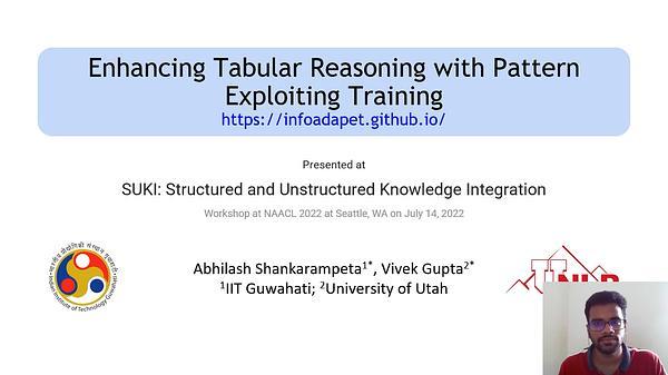 Enhancing Tabular Reasoning with Pattern Exploiting Training