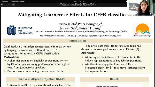Mitigating Learnerese Effects for CEFR classification