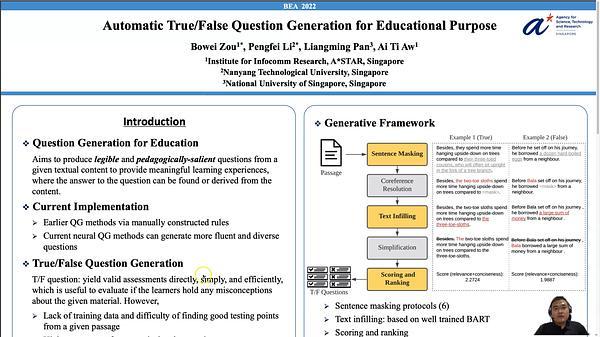 Automatic True/False Question Generation for Educational Purpose