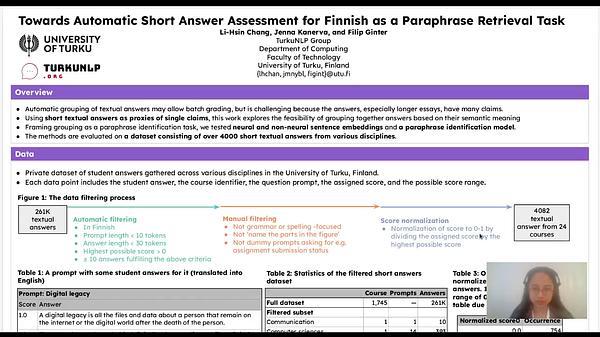 Towards Automatic Short Answer Assessment for Finnish as a Paraphrase Retrieval Task