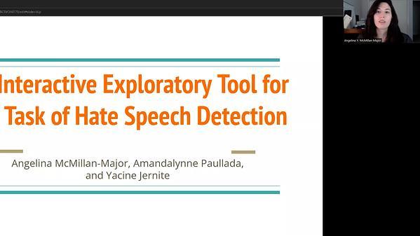 An Interactive Exploratory Tool for the Task of Hate Speech Detection
