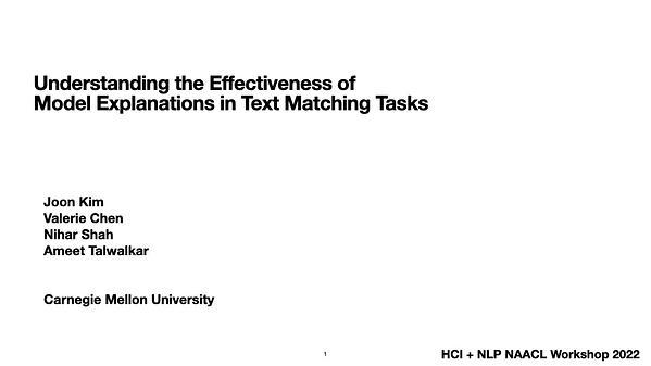 Understanding the Effectiveness of Model Explanations in Text Matching Tasks
