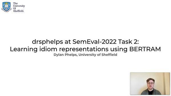 drsphelps at SemEval-2022 Task 2: Learning idiom representations using BERTRAM