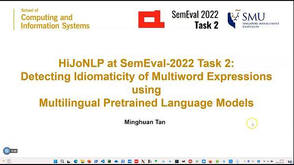 HiJoNLP at SemEval-2022 Task 2: Detecting Idiomaticity of Multiword Expressions using Multilingual Pretrained Language Models