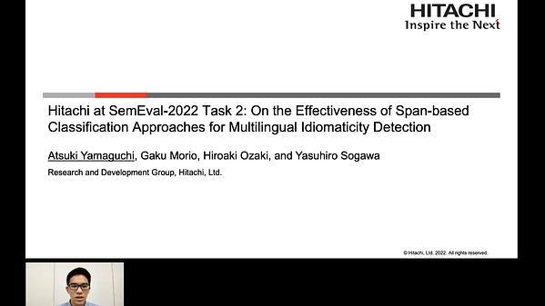 Hitachi at SemEval-2022 Task 2: On the Effectiveness of Span-based Classification Approaches for Multilingual Idiomaticity Detection