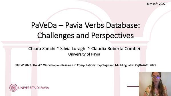 PaVeDa - Pavia Verbs Database: Challenges and Perspectives