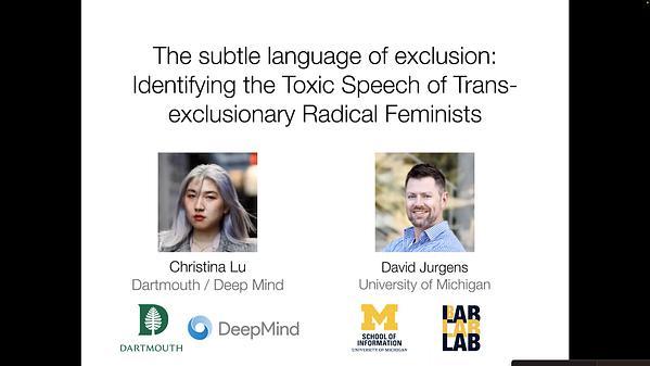 The subtle language of exclusion: Identifying the Toxic Speech of Trans-exclusionary Radical Feminists