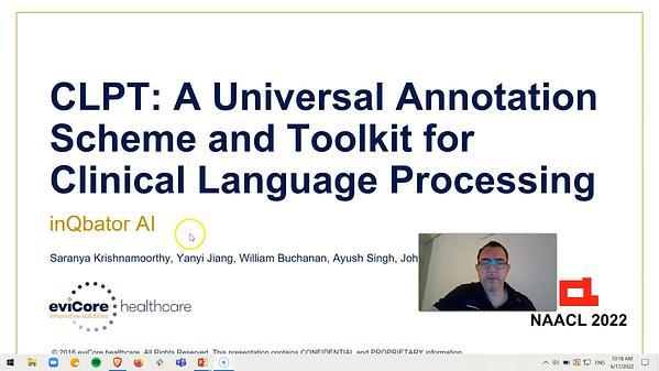 CLPT: A Universal Annotation Scheme and Toolkit for Clinical Language Processing