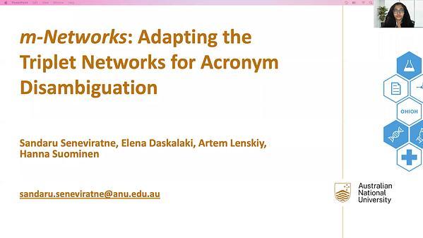 m-Networks: Adapting the Triplet Networks for Acronym Disambiguation