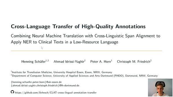 Cross-Language Transfer of High-Quality Annotations: Combining Neural Machine Translation with Cross-Linguistic Span Alignment to Apply NER to Clinical Texts in a Low-Resource Language