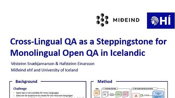 Cross-Lingual QA as a Steppingstone for Monolingual Open QA in Icelandic