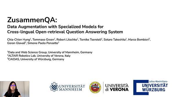 ZusammenQA: Data Augmentation with Specialized Models for Cross-lingual Open-retrieval Question Answering System