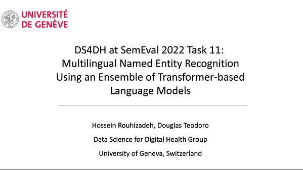 DS4DH at SemEval-2022 Task 11: Multilingual Named Entity Recognition Using an Ensemble of Transformer-based Language Models