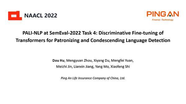 PALI-NLP at SemEval-2022 Task 4: Discriminative Fine-tuning of Transformers for Patronizing and Condescending Language Detection