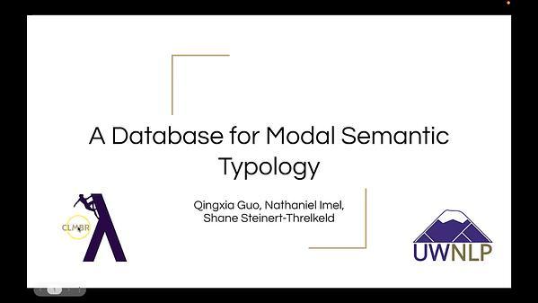 A Database for Modal Semantic Typology