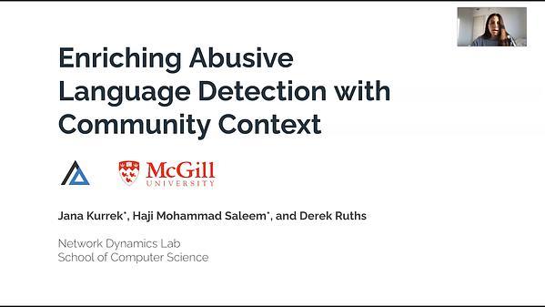 Enriching Abusive Language Detection with Community Context