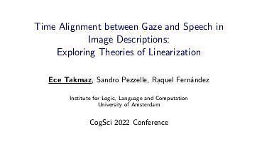Time Alignment between Gaze and Speech in Image Descriptions: Exploring Theories of Linearization