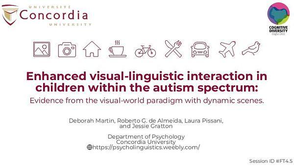 Enhanced Visual-Linguistic Interaction in Children within the Autism Spectrum: Evidence from the Visual-World Paradigm with Dynamic Scenes