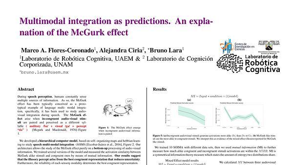 Multimodal integration as predictions. An explanation of the McGurk effect