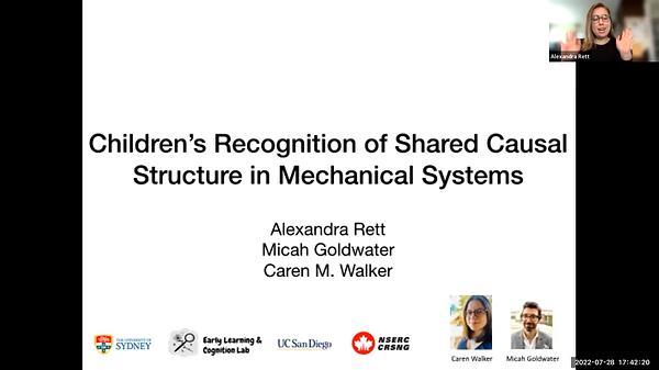 Children’s Recognition of Shared Causal Structure in Mechanical Systems