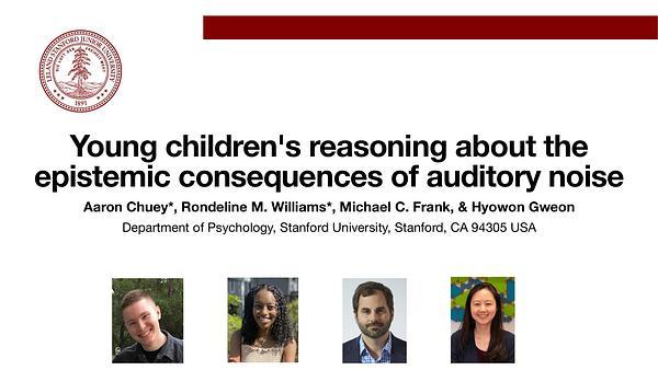 Young children's reasoning about the epistemic consequences of auditory noise