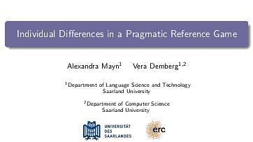 Individual Differences in a Pragmatic Reference Game