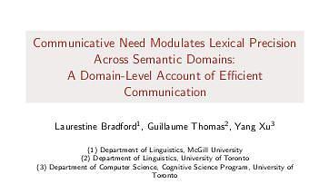 Communicative need modulates lexical precision across semantic domains: A domain-level account of efficient communication