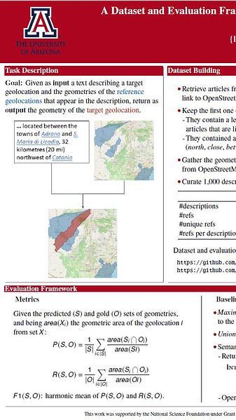 A Dataset and Evaluation Framework for Complex Geographical Description Parsi