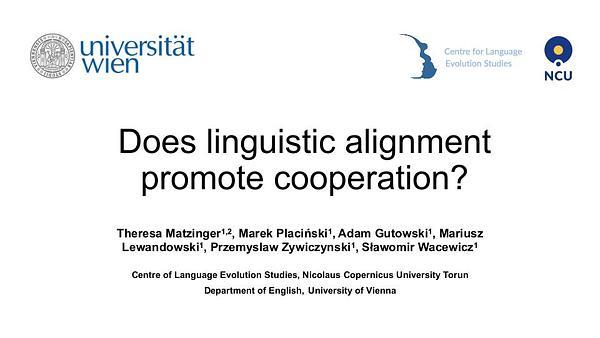 Does linguistic alignment promote cooperation?
