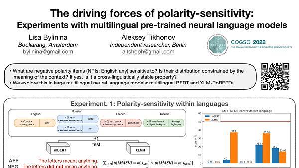 The driving forces of polarity-sensitivity: Experiments with multilingual pre-trained neural language models