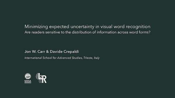Minimizing Expected Uncertainty in Visual Word Recognition: Are Readers Sensitive to the Distribution of Information across Word Forms?