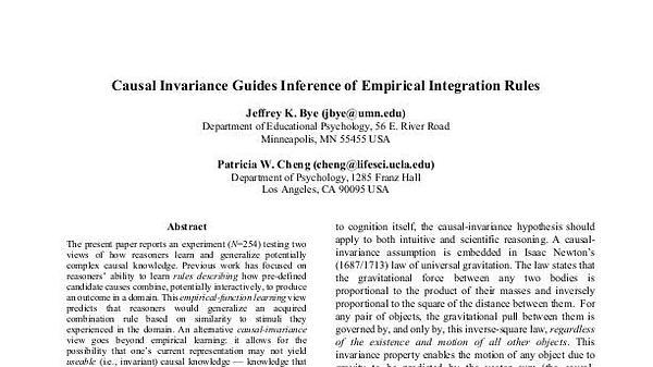 Causal invariance guides inference of empirical integration rules