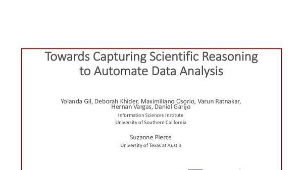 Towards Capturing Scientific Reasoning to Automate Data Analysis
