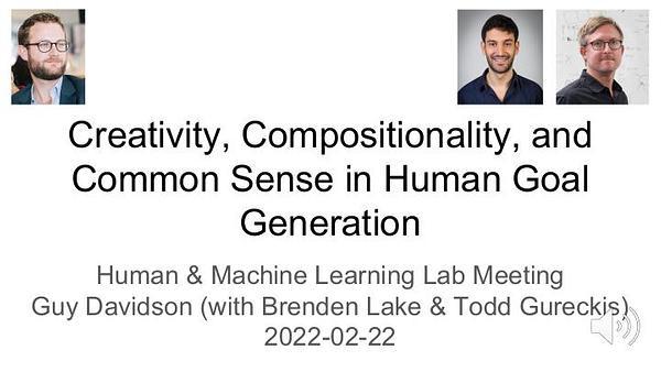 Creativity, Compositionality, and Common Sense in Human Goal Generation