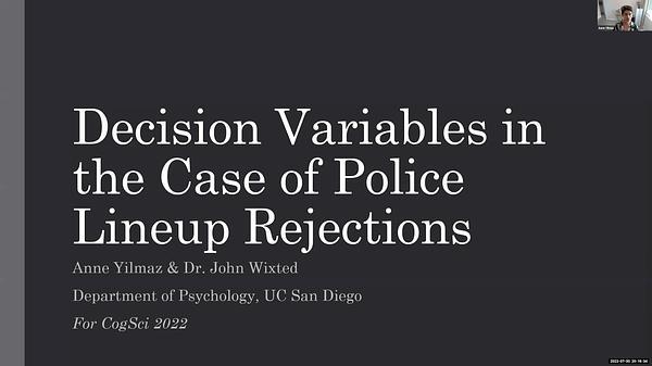 Decision Variables in the Case of Police Lineup Rejections