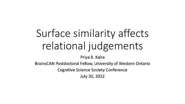 Perceptual Similarity Affects Relational Judgements