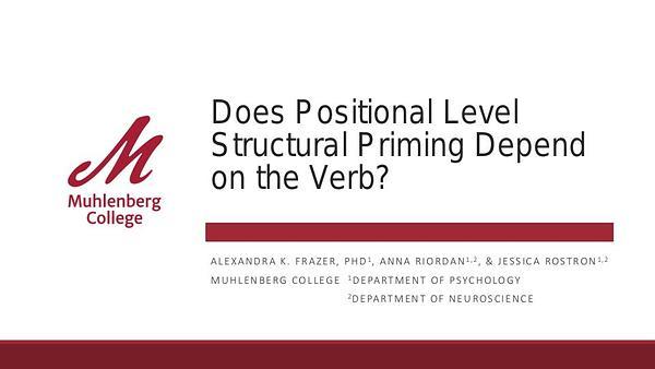 Does Positional Level Structural Priming Depend on the Verb?