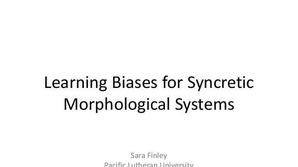 Learning Biases for Syncretic Morphological Systems