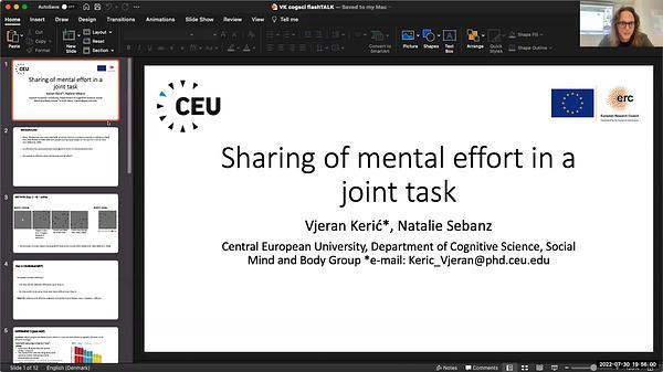 Sharing of mental effort in a joint task
