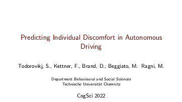 Predicting Individual Discomfort in Autonomous Driving